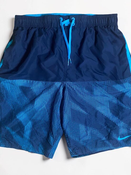 Nike Other - Nike Swim Trunks Men's Large Shorts Rush Blue Geometric Volley Mesh Liner Lined